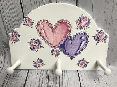 Peg Rack - Double Hearts | Children's Wall Hooks