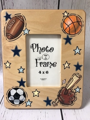 4x6 Wooden Frame - Sports Design | Picture Frames