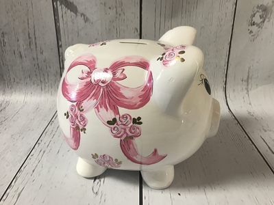 Piggy Bank - Pink Bow | Piggy Banks