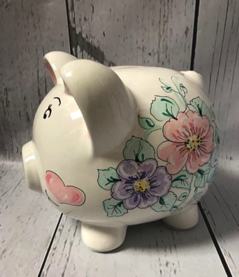 Piggy Bank - Pastel Flowers | Piggy Banks