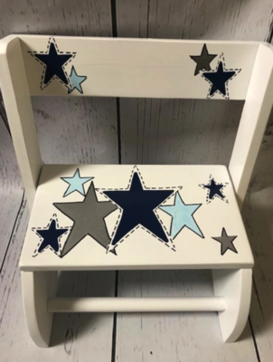 Flip Stools - Blue & Silver Stars | Boys Flip Stools