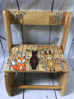 Flip Stools - Natural Woodland Animals | Boys Flip Stools