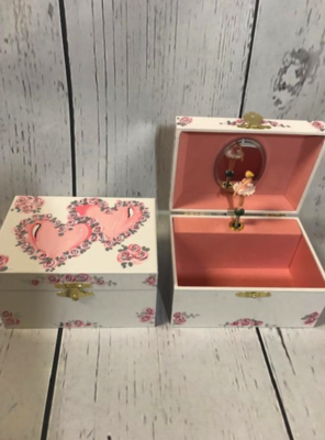 Jewelry Box -  Double Heart Pink & Pink | Jewelry Boxes