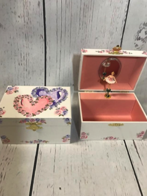 Jewelry Box -  Double Heart Pink & Lilac | Jewelry Boxes
