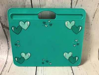 Lap Desk Teal / Hearts | Lap Trays