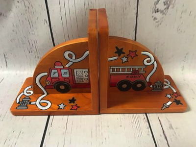 Bookends - Honey / Fire Truck | Kids Bookends