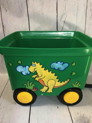 Pull Wagon - Green / Yellow Dino | Pull Wagons