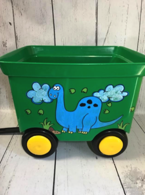 Pull Wagon - Green / Blue Dino | Pull Wagons