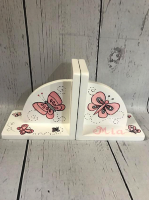 Bookends - Pink Butterflies 1 | Kids Bookends