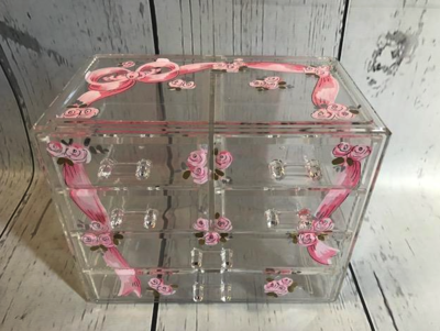Jewel Box - Pink Ribbon / Clear Acrylic Jewelry Box copy | Girls Jewel Boxes
