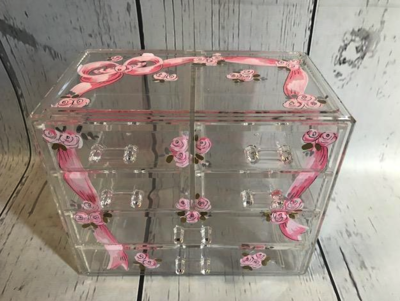 Jewel Box - Pink Ribbon / Clear Acrylic Jewelry Box copy