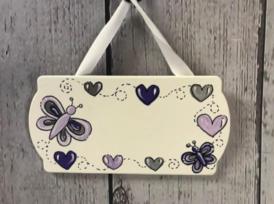 Door Signs Purple / Silver / Butterflys | Wall Hangings