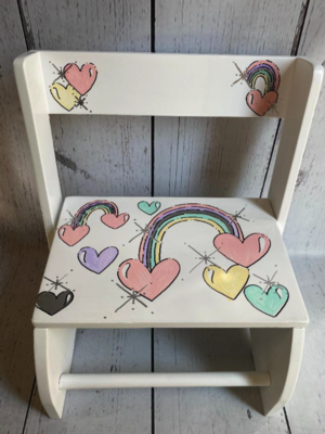 Flip Stools - Pastel Rainbows | Girls Flip Stools