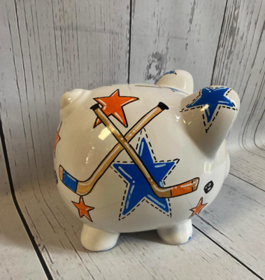 Piggy Bank - Hockey & Stars | Piggy Banks