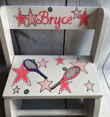 Flip Stools - Tennis & Stars | Girls Flip Stools