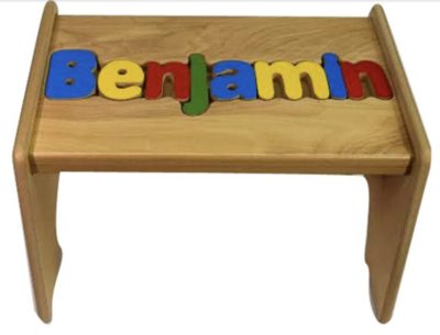 Step Stool - Name Puzzle | Single-Step Stools