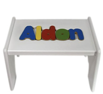 Step Stool - Name Puzzle | Single-Step Stools