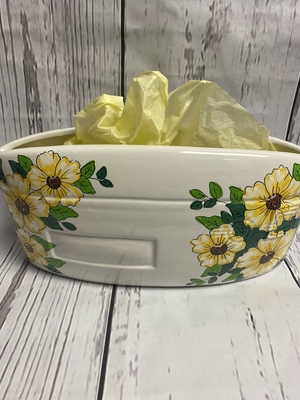 Ceramic Envelope with Yellow Flowers | Ceramic Envelopes