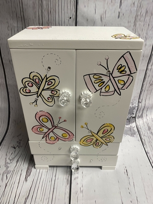 Jewelry Box - Rhinestone Jewelry Box with Butterflies | Girls Jewel Boxes