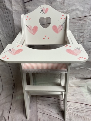 Doll High Chair - Soft Hearts | Doll High Chair