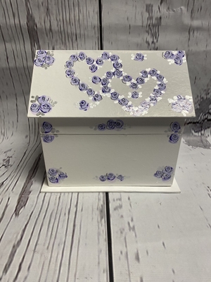 Jewelry Box - Purple Hearts with Silver | Jewelry Boxes