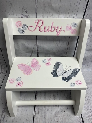 Flip Stools - Soft Butterflies | Girls Flip Stools