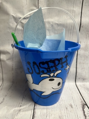 Beach Bucket -Silver Whale | Beach Chairs  Beach Accessories