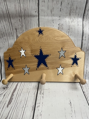 Natural Peg Rack - Stars | Children's Wall Hooks