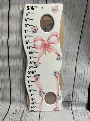 Measure Stick - White Pink Ribbon Roses | Measure Sticks