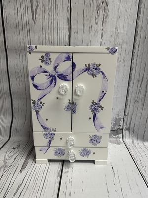 Jewelry Box - Purple Ribbon and Roses | Girls Jewel Boxes