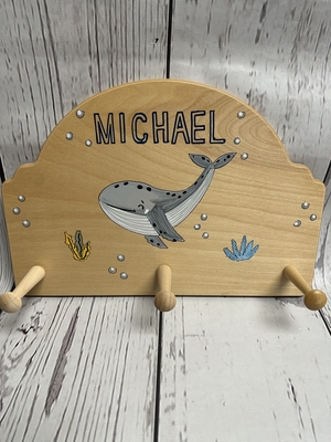 Natural Peg Rack - Under Sea | Children's Wall Hooks