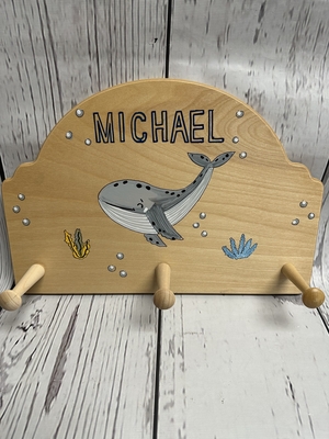 Natural Peg Rack - Under Sea | Children's Wall Hooks