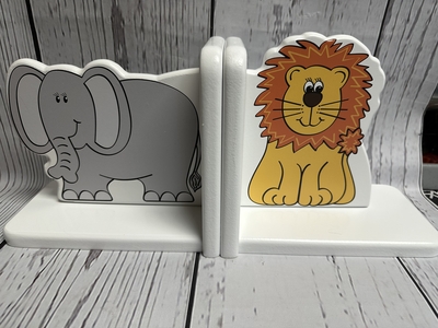 Bookends - Elephant and Lion | Kids Bookends