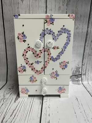 Jewelry Box - Pink /Lilac open hearts | Girls Jewel Boxes