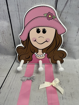Peg Rack - Barrette Girl-Brunette | Children's Wall Hooks