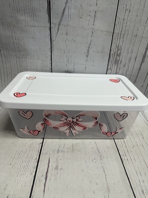 Ribbon & Hearts Catch all box | Storage Boxes