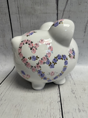Piggy Bank -  Pink /Lilac hearts | Piggy Banks