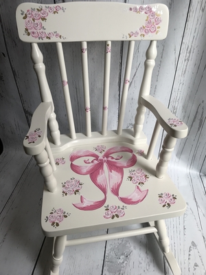 Rocking Chair /Ribbon | Hand Painted Rocking Chairs