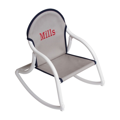 Canvas Rocking Chair - Gray w/ Black Trim | Canvas Rocking Chairs