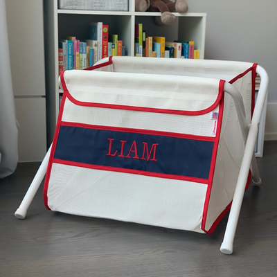 Mesh Toy Box - Red & Navy | Mesh Toy Boxes