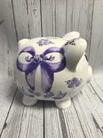 Image Piggy Bank - Purple Bow