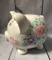 Image Piggy Bank - Pastel Flowers