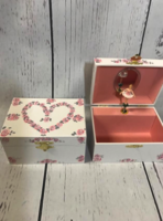 Image Jewelry Box -  Open Heart Pink & Silver