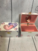 Image Jewelry Box -  Double Heart Pink & Lilac