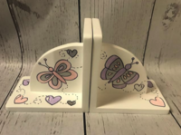 Image Bookends - Pink / Lilac Butterflys