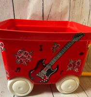 Image Pull Wagon - Red Guitar & Roses