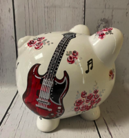 Image Piggy Bank - Guitar & Roses