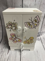 Image Jewelry Box - Rhinestone Jewelry Box with Butterflies