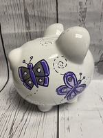 Image Piggy Bank -  Purple Butterfly