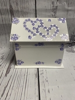 Image Jewelry Box - Purple Hearts with Silver